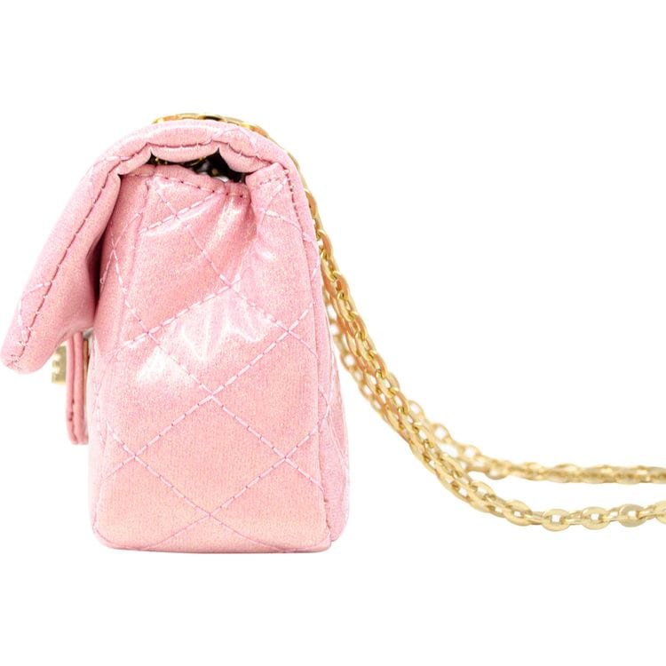 Zomi Gem -  Classic Quilted Sparkle Mini Purse - Pink Lemonade -  Trend Accessories