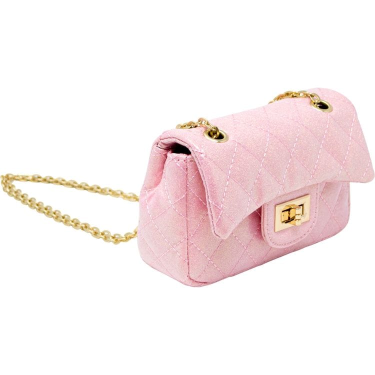 Zomi Gem -  Classic Quilted Sparkle Mini Purse - Pink Lemonade -  Trend Accessories