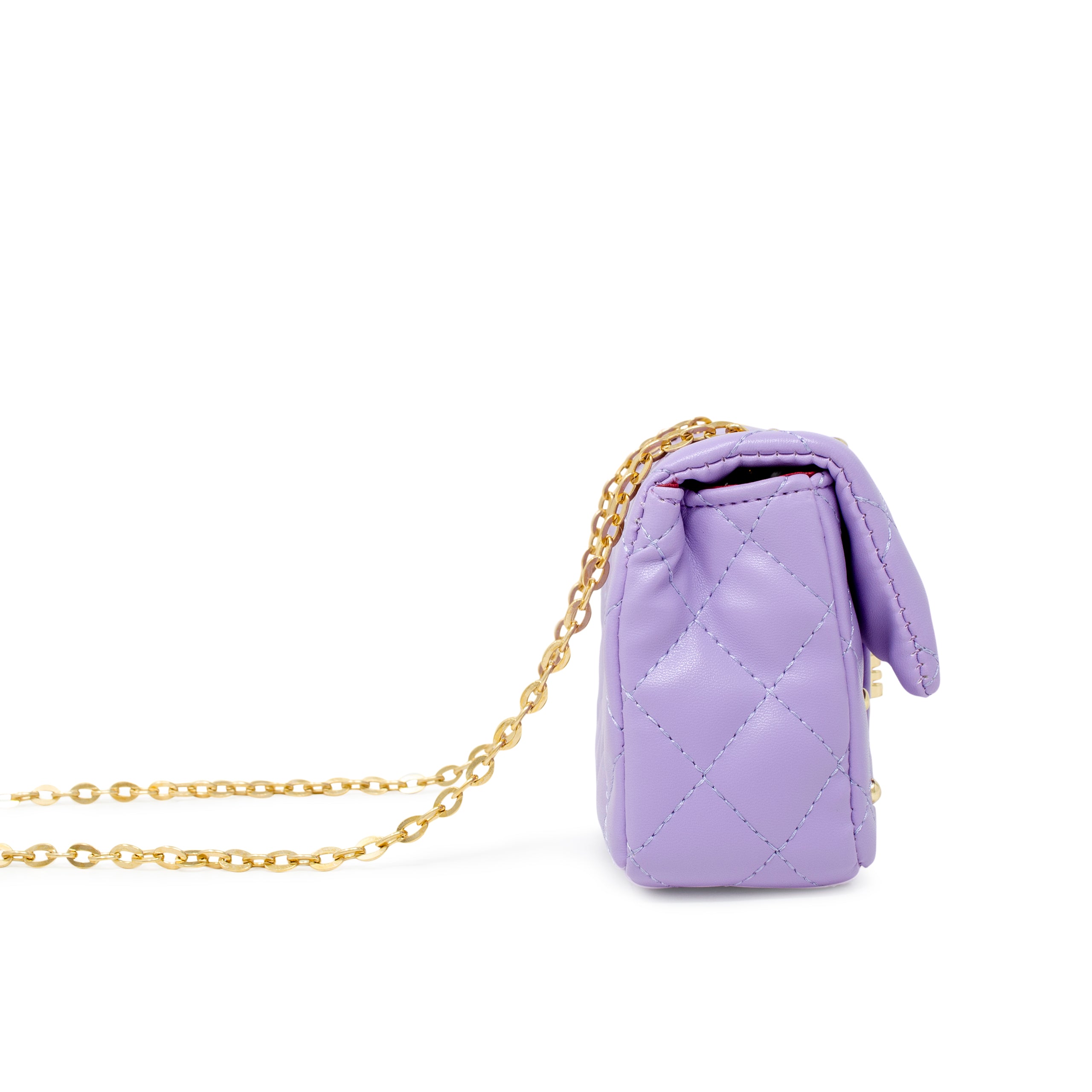  Zomi Gem -  Classic Quilted Stud Handbag - Purple -  Trend Accessories