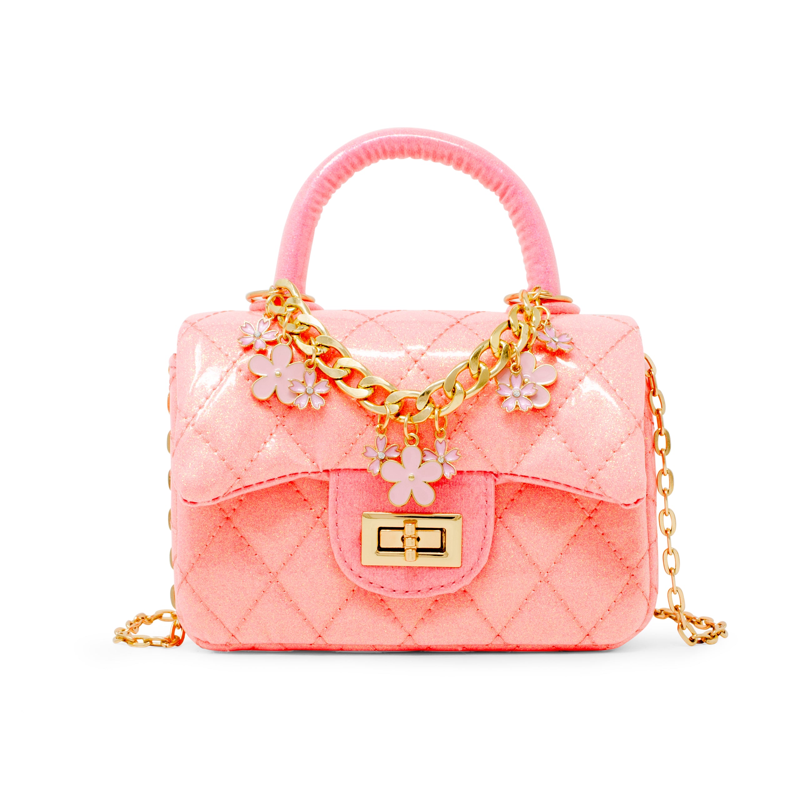  Zomi Gem -  Classic Sparkle Top Handle Handbag - Bubblegum Pink -  Trend Accessories