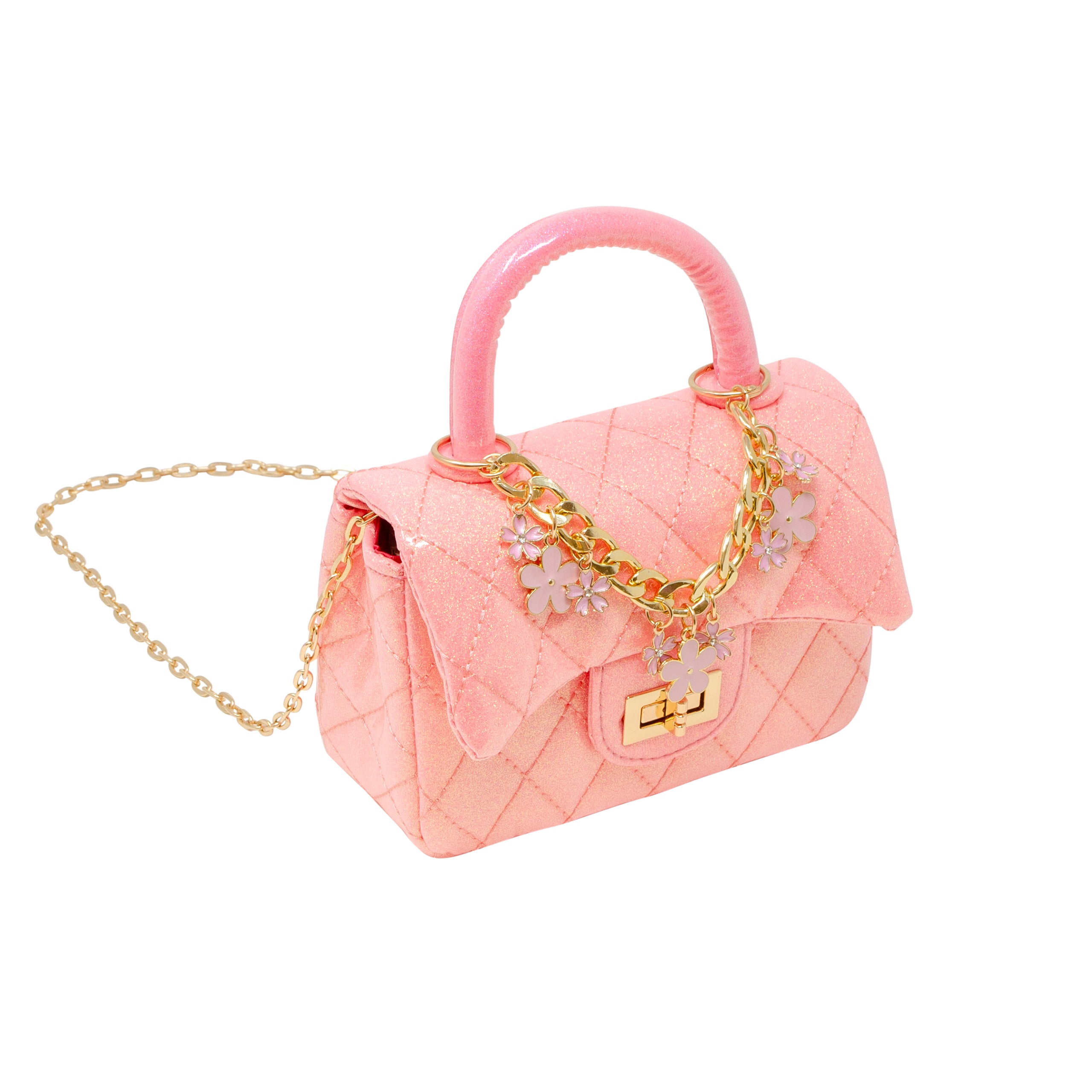  Zomi Gem -  Classic Sparkle Top Handle Handbag - Bubblegum Pink -  Trend Accessories