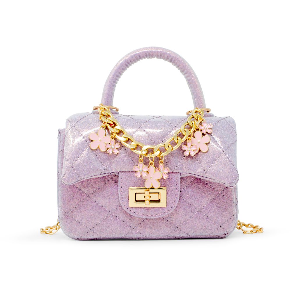  Zomi Gem -  Classic Sparkle Top Handle Handbag - Purple -  Trend Accessories