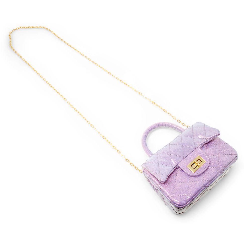  Zomi Gem -  Classic Sparkle Top Handle Handbag - Purple -  Trend Accessories