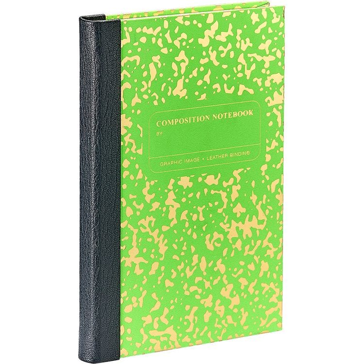  Graphic Image -  Composition Notebook in Neon Green/Gold Leather -  Books