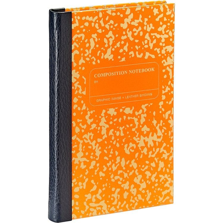 Graphic Image -  Composition Notebook in Neon Orange/Gold Leather -  Books