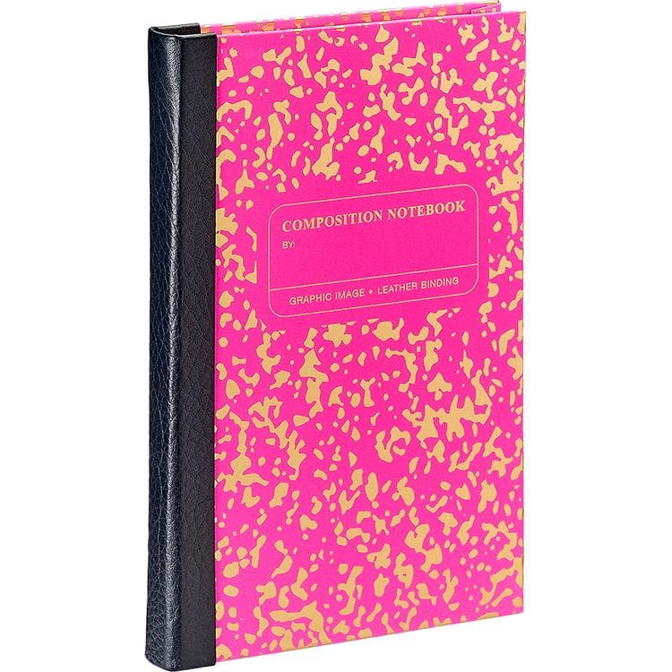  Graphic Image -  Composition Notebook in Neon Pink/Gold Leather -  Books