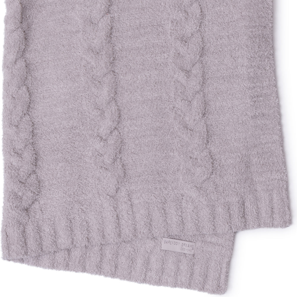  Barefoot Dreams -  CozyChic Braided Cable Receiving Blanket - Heathered Almond-Sandstone -  Infants