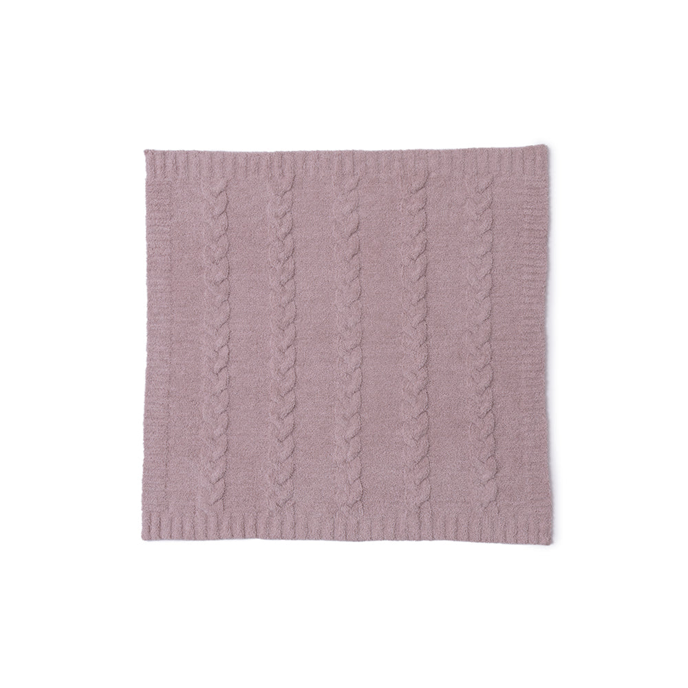  Barefoot Dreams -  CozyChic Braided Cable Receiving Blanket - Heathered Rose-Dusty Mauve -  Infants