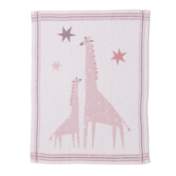  Barefoot Dreams -  CozyChic Giraffe Stroller Blanket - Dusty Rose Multi -  Infants