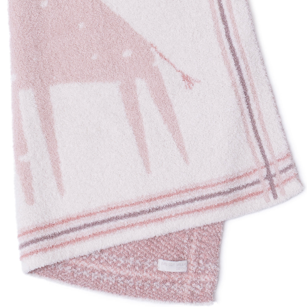  Barefoot Dreams -  CozyChic Giraffe Stroller Blanket - Dusty Rose Multi -  Infants