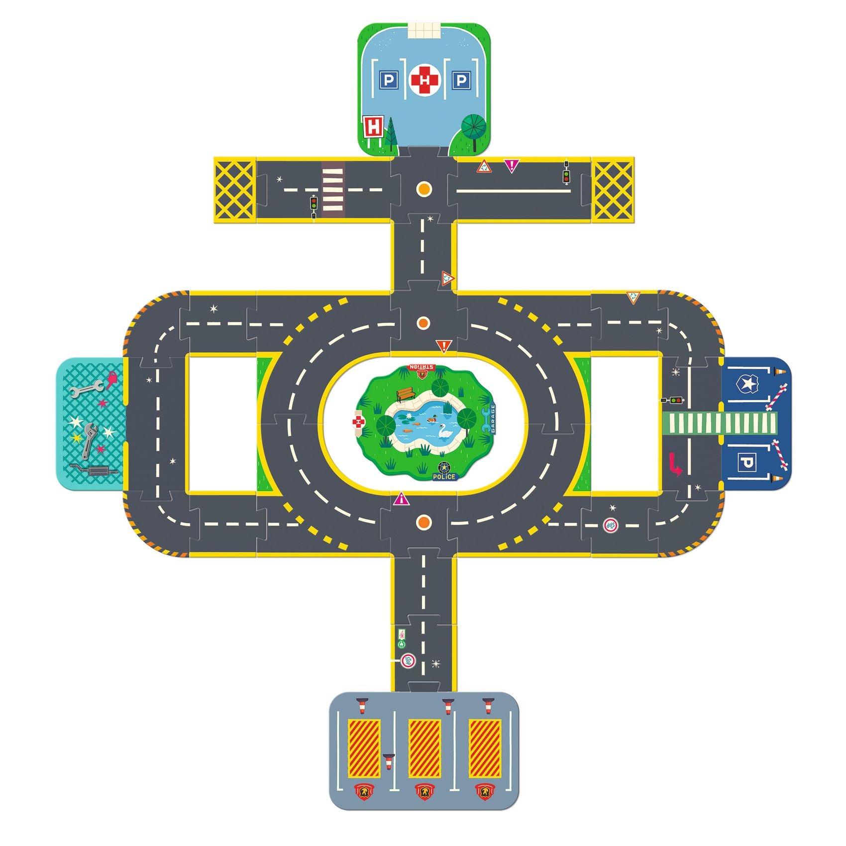 Djeco -  Crazy Motors Puzzle'Up Ville -  Vehicles