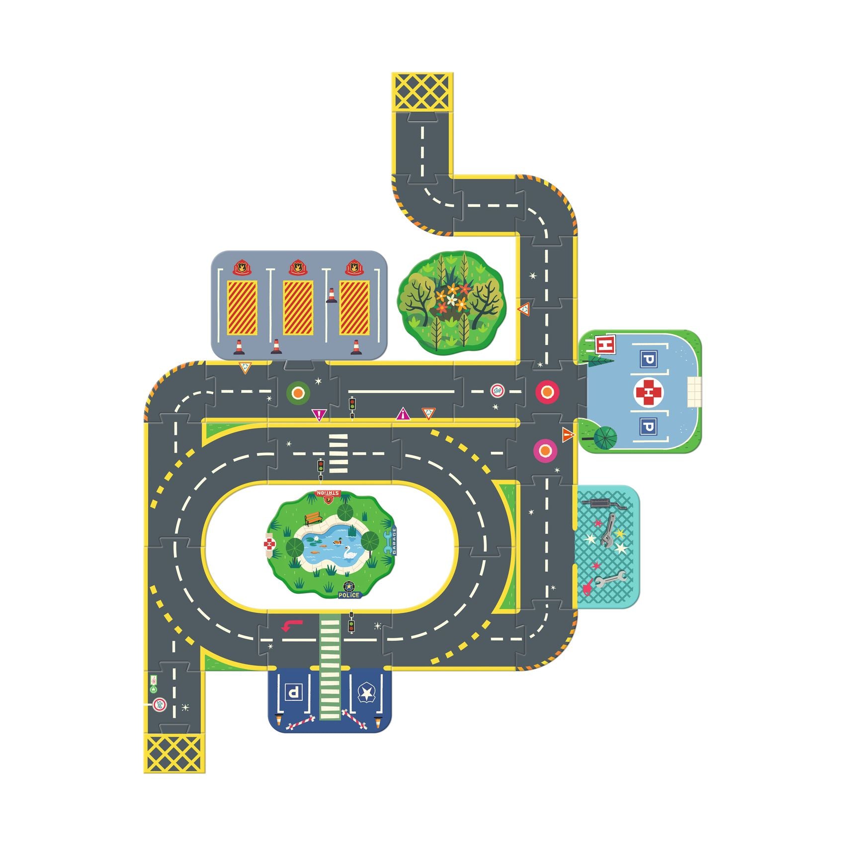 Djeco -  Crazy Motors Puzzle'Up Ville -  Vehicles