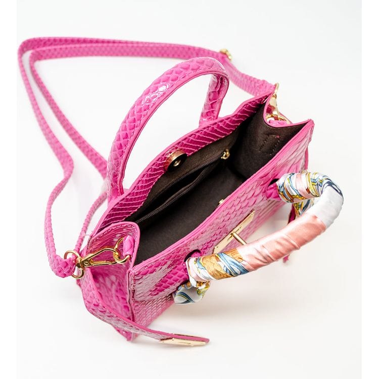 Zomi Gem -  Crocodile Scarf Handbag - Hot Pink -  Trend Accessories