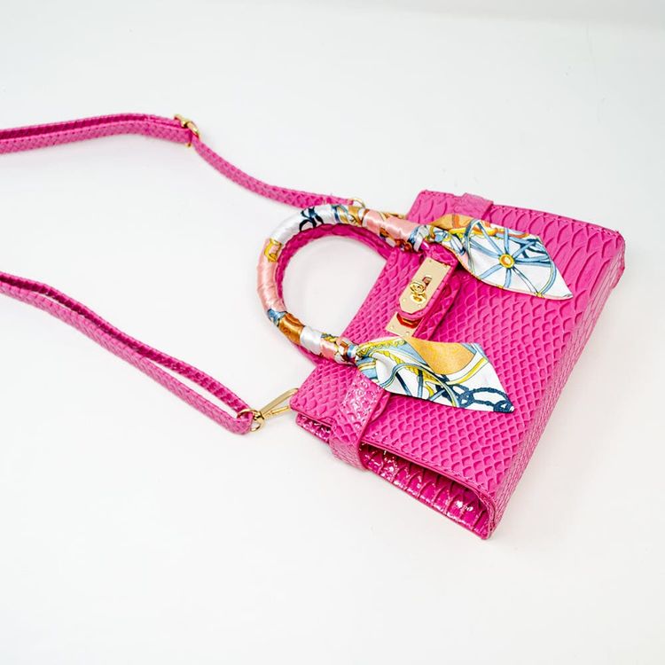 Zomi Gem -  Crocodile Scarf Handbag - Hot Pink -  Trend Accessories