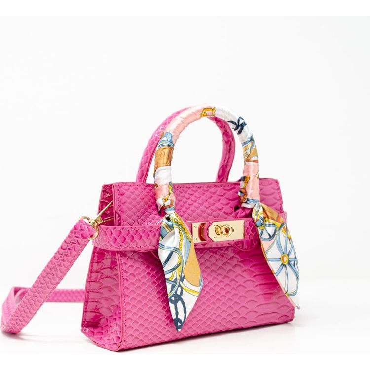 Zomi Gem -  Crocodile Scarf Handbag - Hot Pink -  Trend Accessories