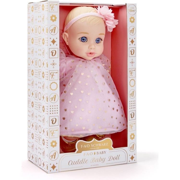  FAO Schwarz -  Cuddle Baby Doll 14-Inches - Blonde Hair -  Dolls