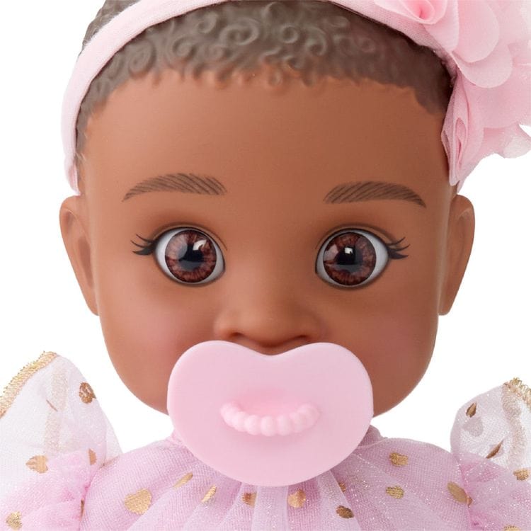  FAO Schwarz -  Cuddle Baby Doll 14-Inches - Dark Brown Hair -  Dolls