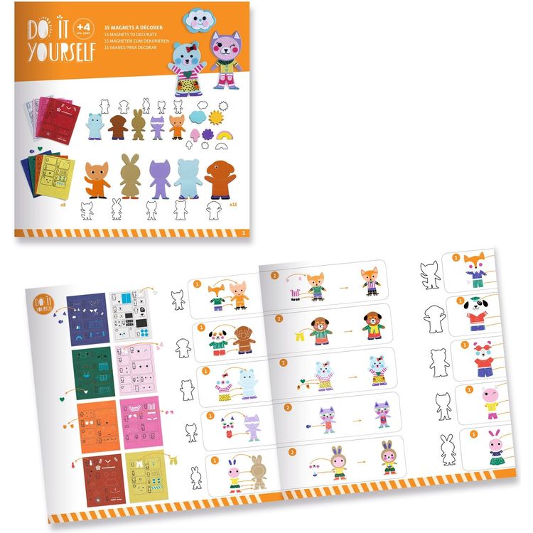 Djeco -  DIY Funky Family Magnet Craft Kit -  Creativity