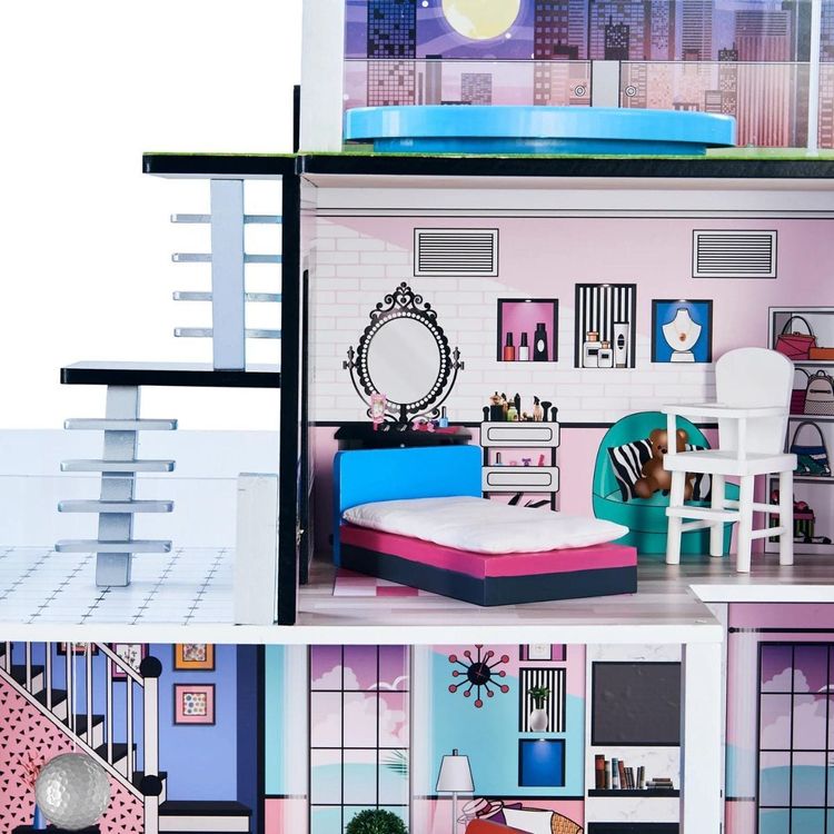  Teamson Kids -  Dreamland Barcelona Dollhouse - Turquoise/Black -  Preschool