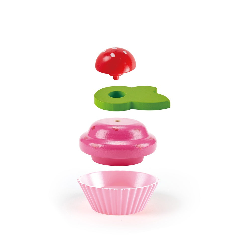 Colorful Wooden Cupcakes Pretend Play Food Kitchen Toy