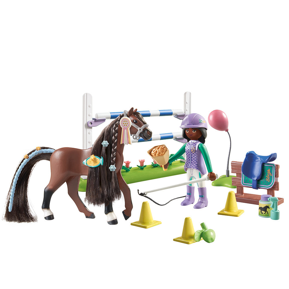  Playmobil -  Equestrian Jumping Arena with Zoe and Blaze Playset -  Preschool