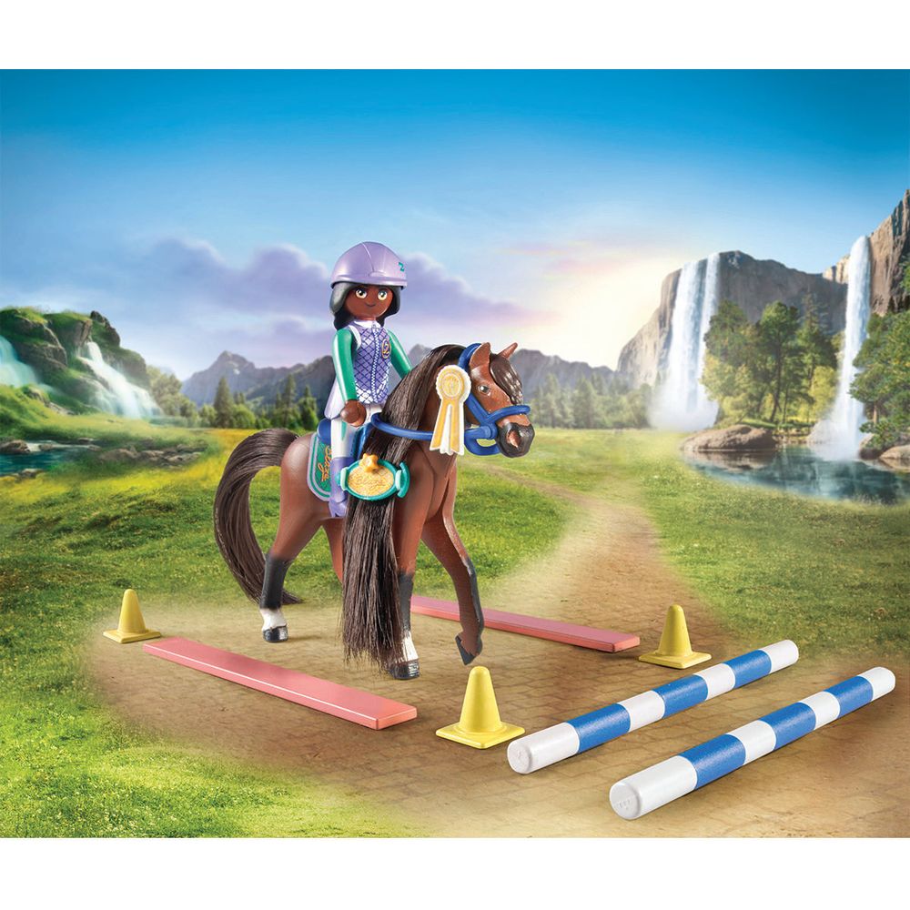  Playmobil -  Equestrian Jumping Arena with Zoe and Blaze Playset -  Preschool