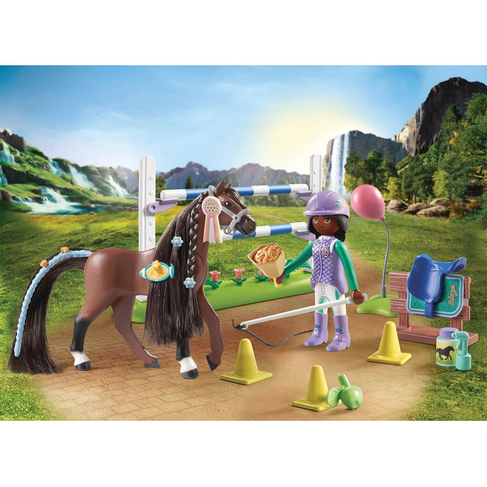  Playmobil -  Equestrian Jumping Arena with Zoe and Blaze Playset -  Preschool