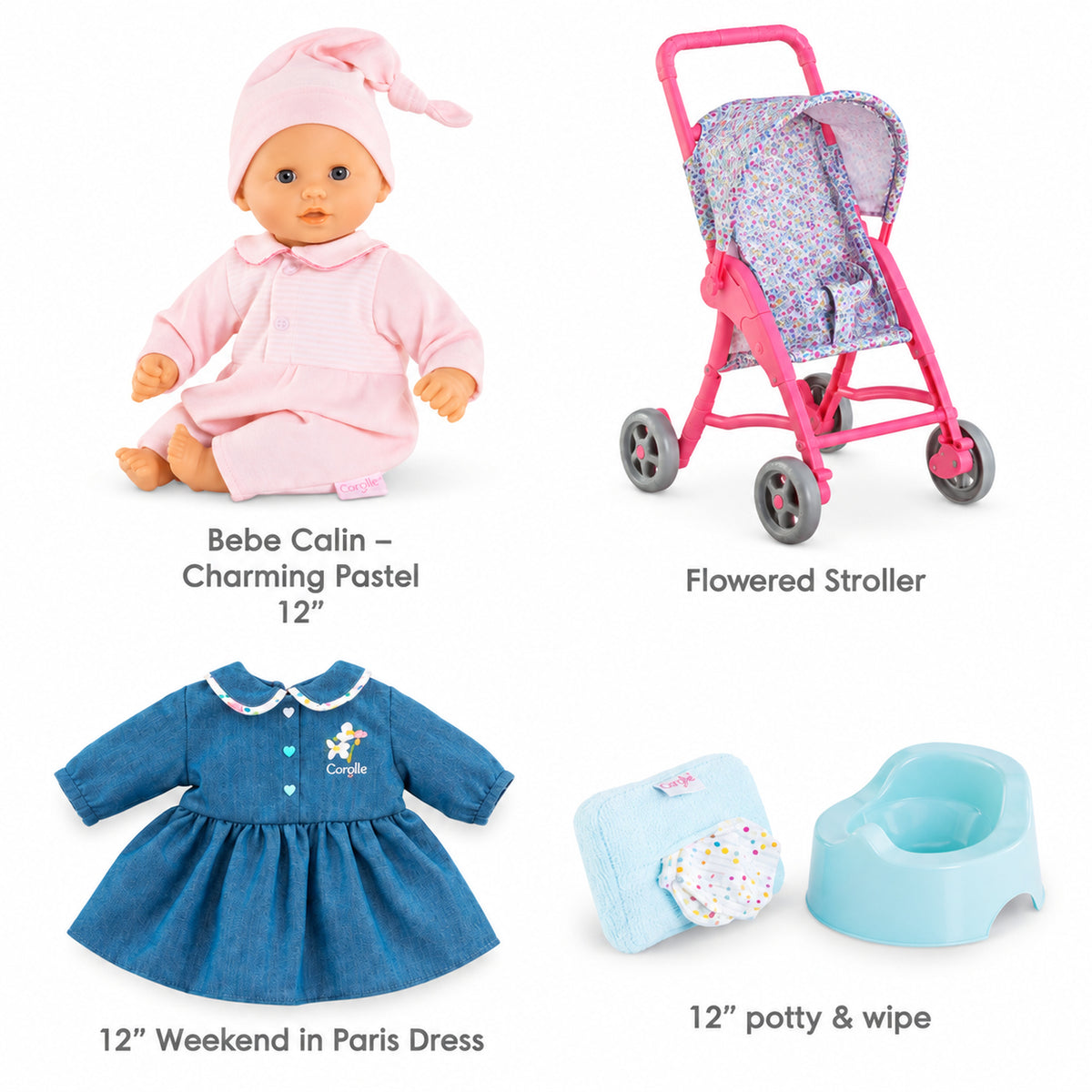 Corolle -  Exclusive Calin Charming 12" Baby Doll Bundle -  Dolls