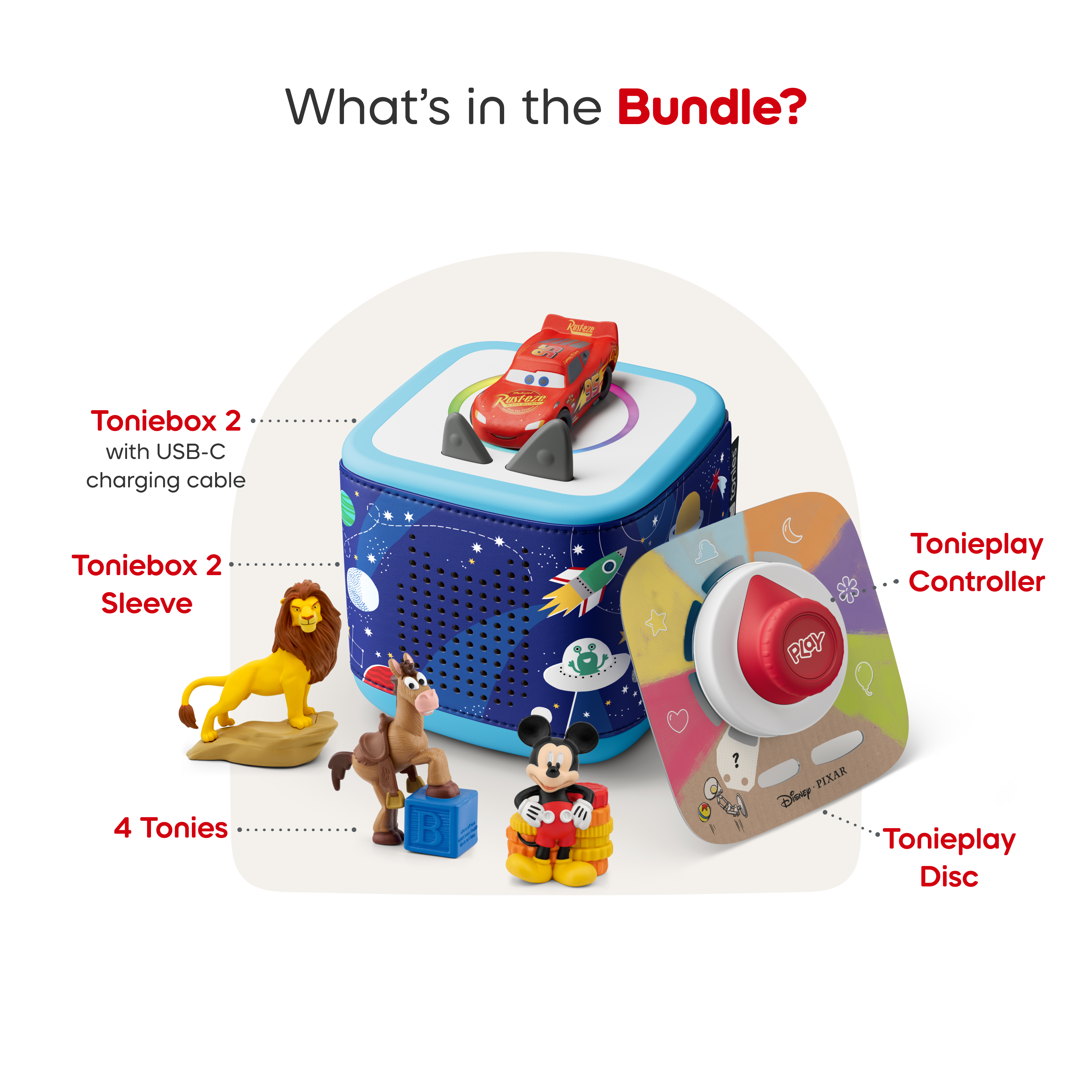 Tonies -  Exclusive Toniebox 2 Disney Bundle: Sky Blue -  Electronics
