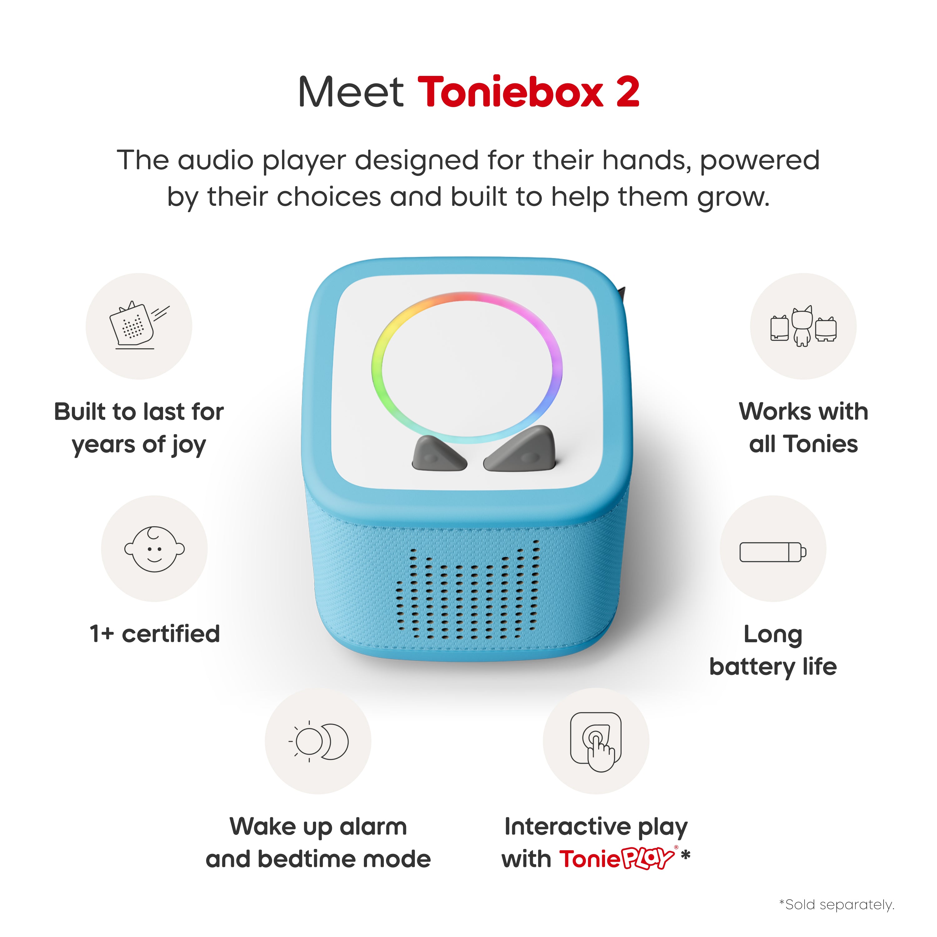 Tonies -  Exclusive Toniebox 2 Disney Bundle: Sky Blue -  Electronics