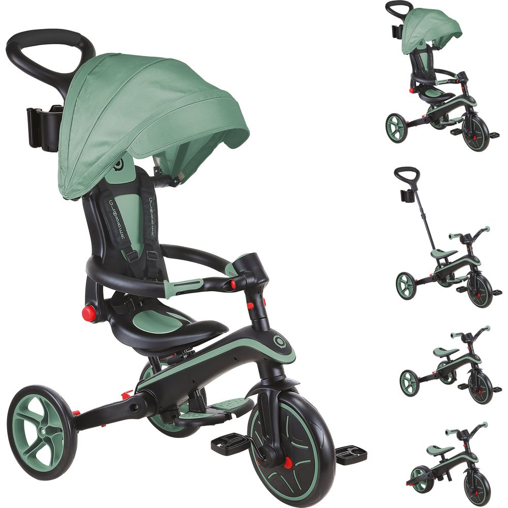  Globber -  Explorer Foldable Trike 4 in 1 - Olive -  Outdoor
