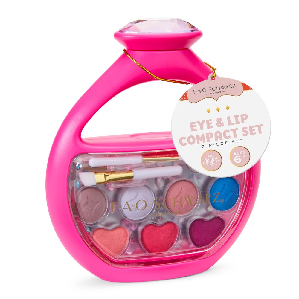  FAO Schwarz -  Eye & Lip Compact 7-Piece Set -  Fashion Activity and Roleplay