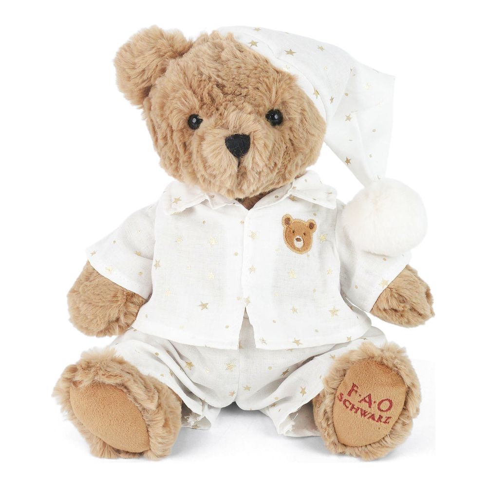  FAO Schwarz -  FAO Bear with White Star Pajamas -  Plush
