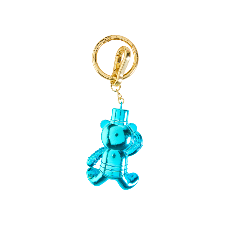  FAO Schwarz -  FAO Chrome Bear Keychain - Blue -  Souvenirs