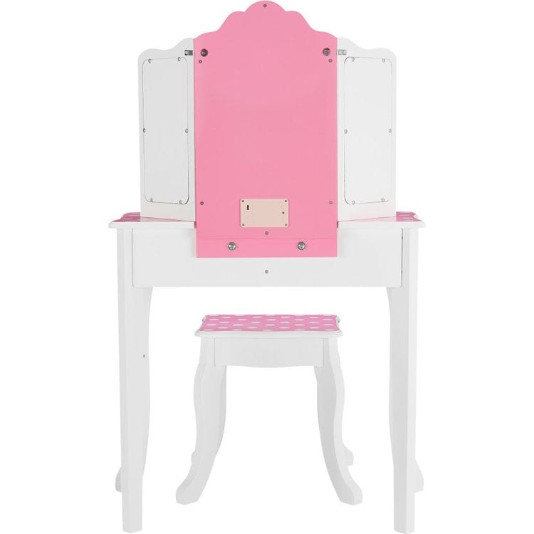  Teamson Kids -  Fantasy Fields Gisele Polka Dot Kids Vanity Table & Stool with LED -  Room Decor