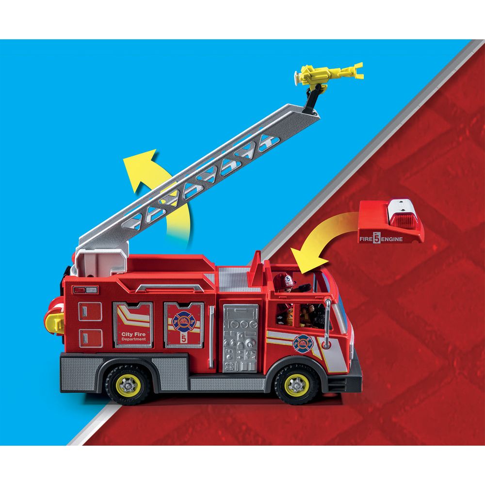  Playmobil -  Fire Truck with Accessories and 2 Figures -  Preschool
