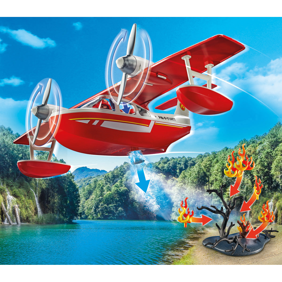  Playmobil -  Firefighting Seaplane Playset -  Preschool