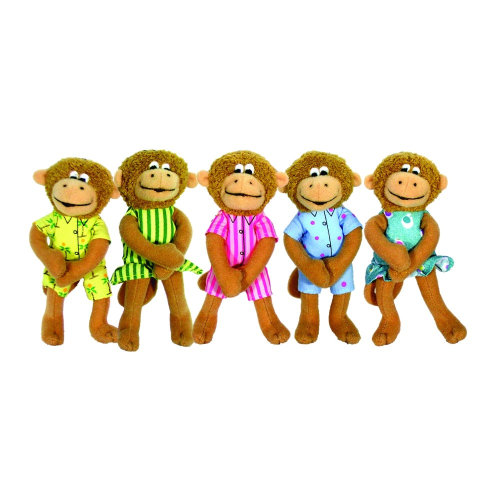 kitamura0035：ADICTS：モンキー首ふり人形・20個セット Five Little Monkeys Finger Puppet Playset | MerryMakers