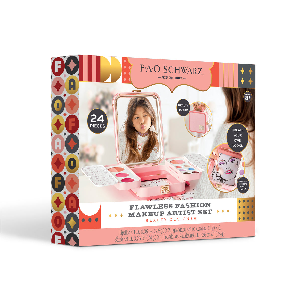 FAO Schwarz -  Flawless Fashion Makeup Artist Set - 24 Pieces -  Fashion Activity and Roleplay