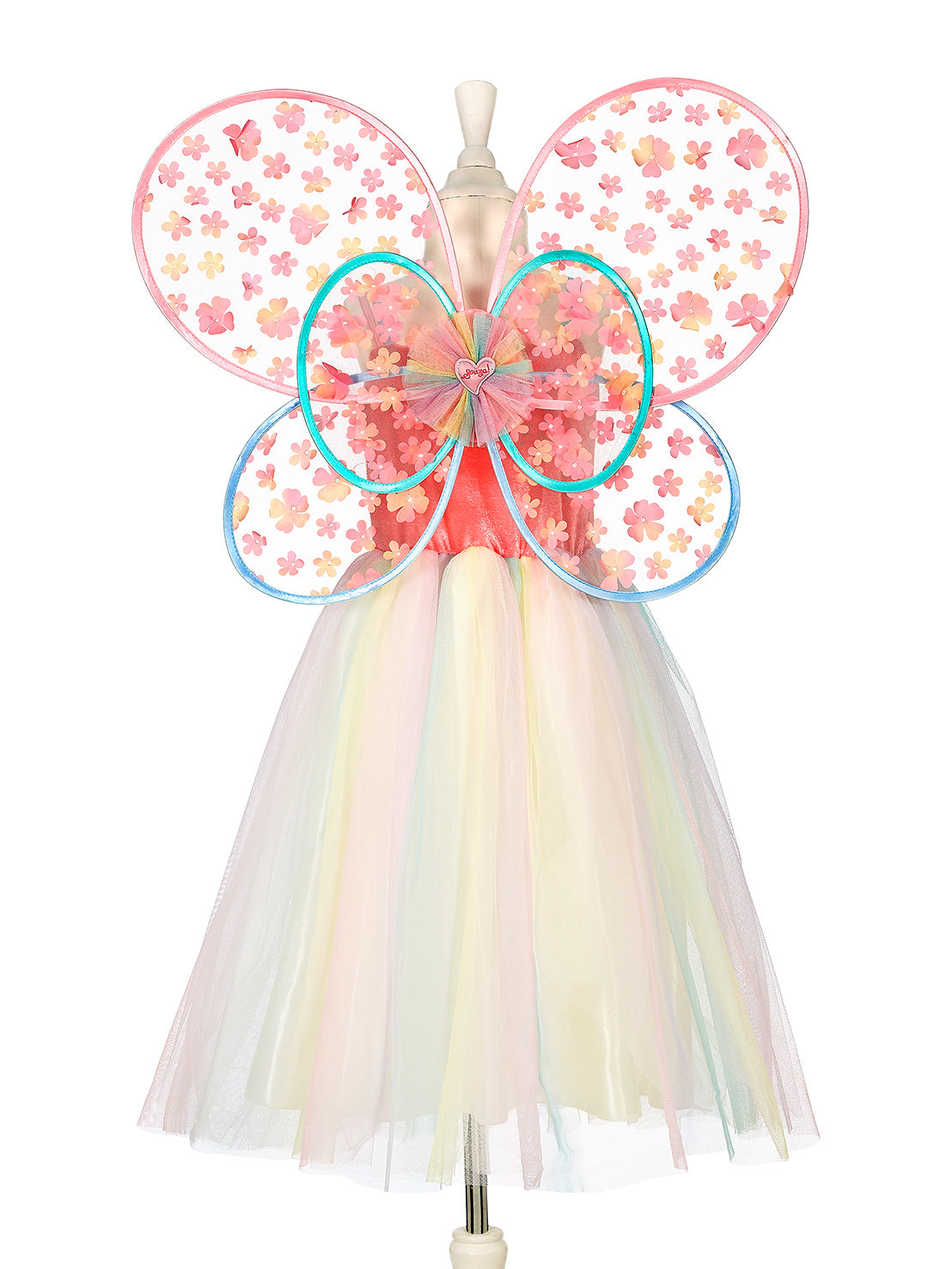 kids flora long dress and Wings Set (Green) Costume 8-10 years Color:BEIGE NERO Icon Status Satin Maxi Gold / Bronze this easy