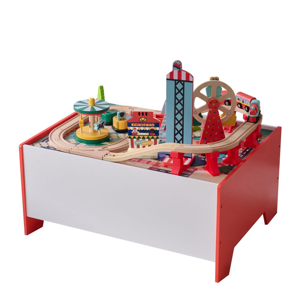  Teamson Kids -  Florida Amusement Park Wooden Activity Table with 6 Mini-Games -  Preschool