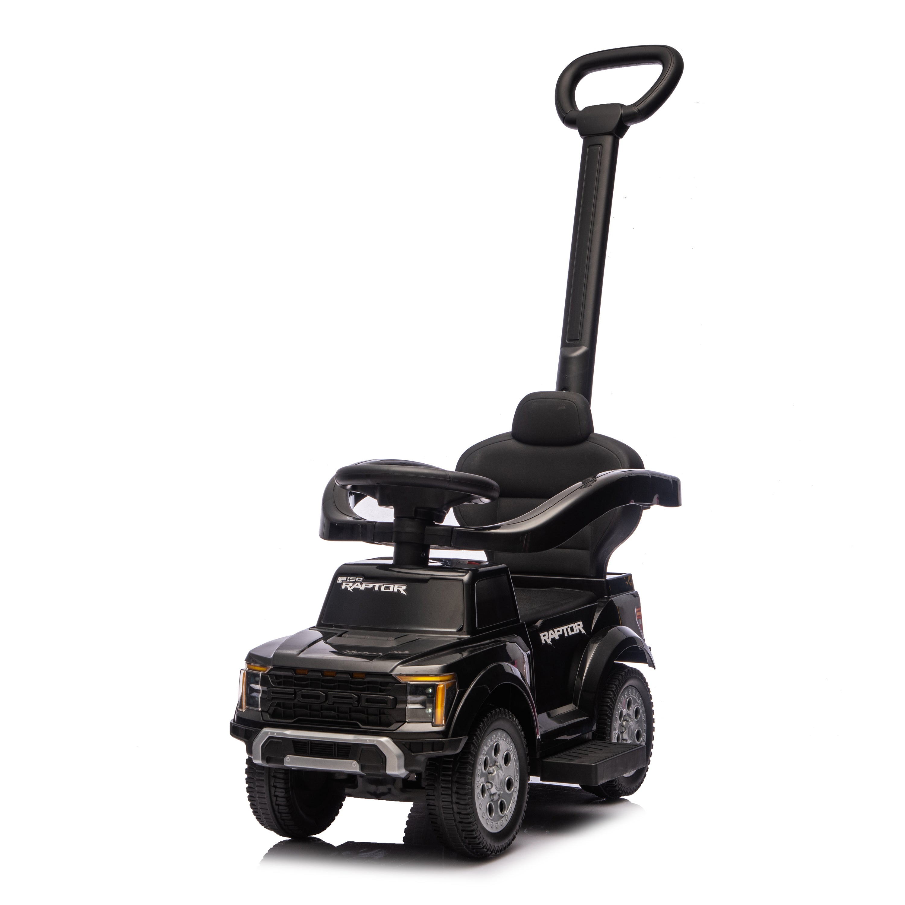  Freddo -  Ford Raptor 3-in-1 Push Ride On Toy Car - Black -  Outdoor