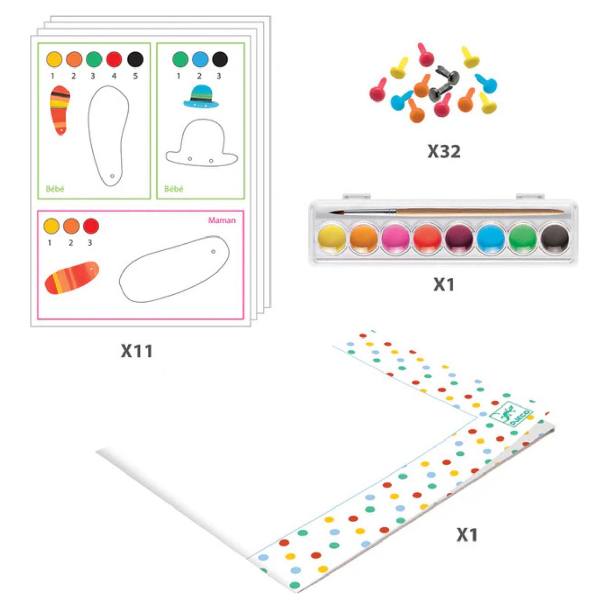  Djeco -  Fox Family Watercolor Set -  Creativity