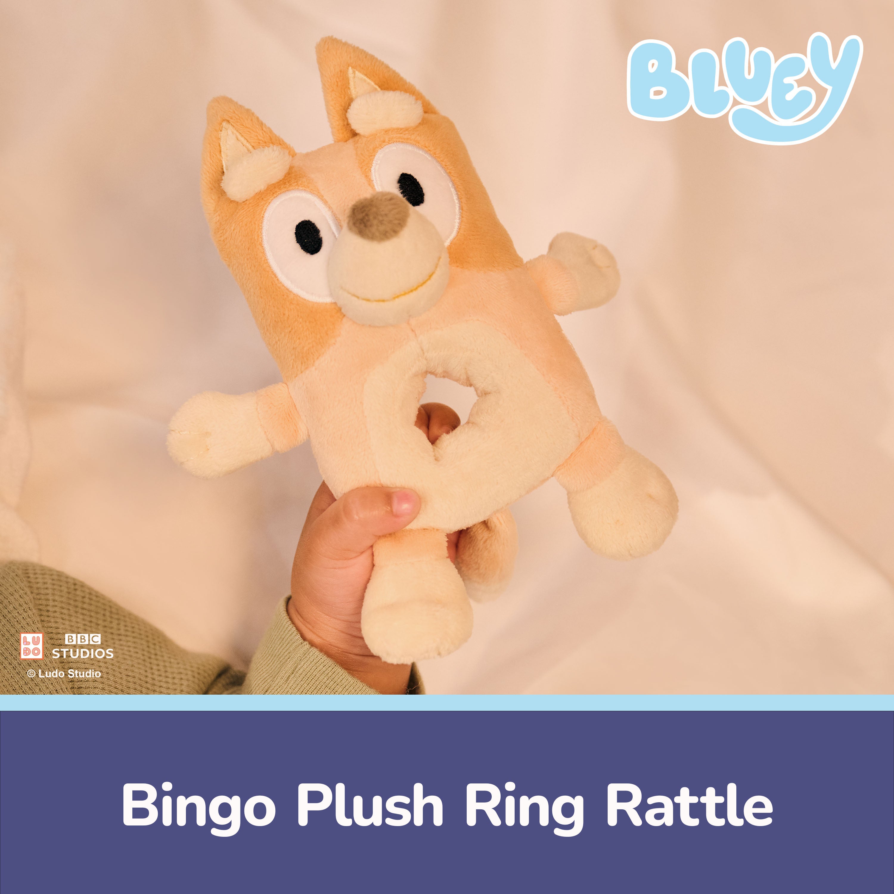  Gund -  GUND Bingo Plush Ring Rattle - 6” -  World Of Bluey