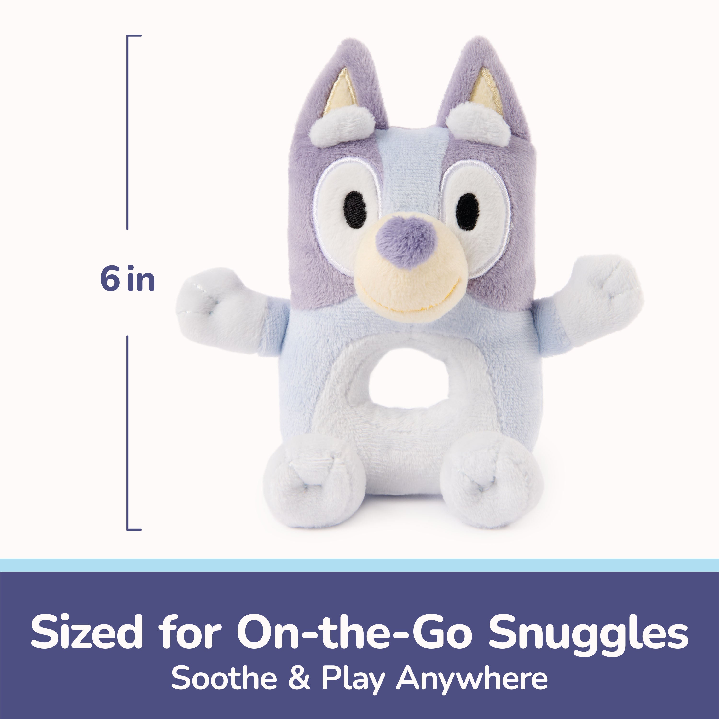  Gund -  GUND Bluey Plush Ring Rattle - 6” -  World Of Bluey