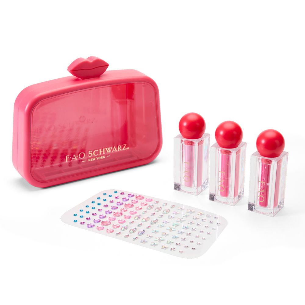  FAO Schwarz -  Glimmer & Glam 4‑Piece Lipstick Set -  Fashion Activity and Roleplay