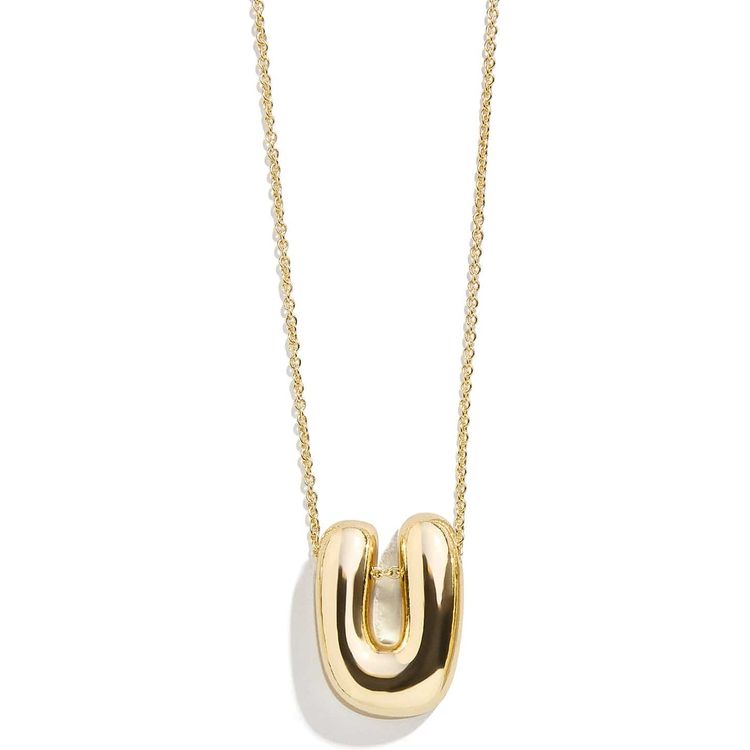  Minibar by BaubleBar -  Gold Bubble Initial Necklace - U -  Trend Accessories