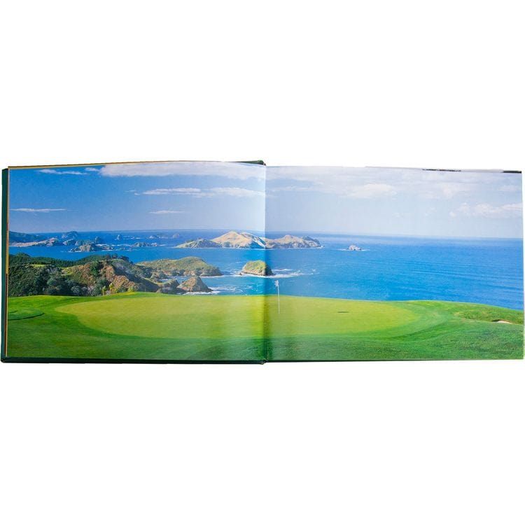  Graphic Image -  "Golf Courses: Fairways of the World" Book in Green Bonded Leather -  Books