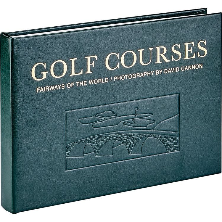  Graphic Image -  "Golf Courses: Fairways of the World" Book in Green Bonded Leather -  Books