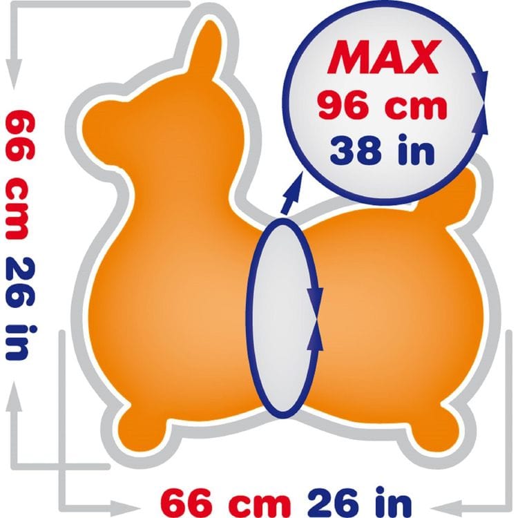  Rody® -  Gymnic Orange Rody Horse Max Inflatable Bouncer Ride-on (with Hand Pump) -  Preschool